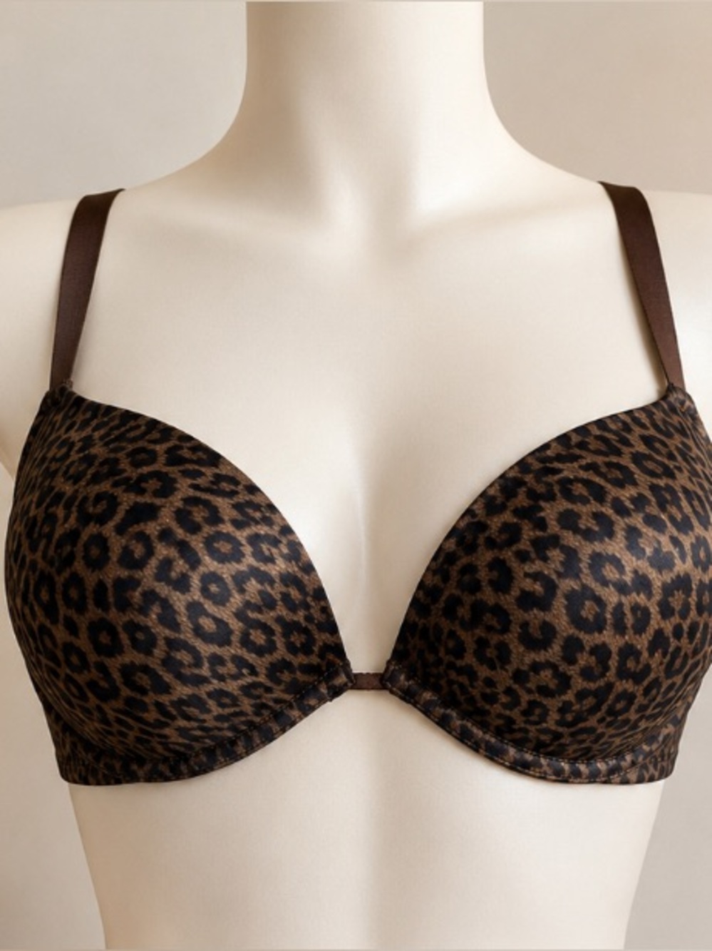 Victoria's Secret Brown and Black Leopard Push-Up Bra 38DD